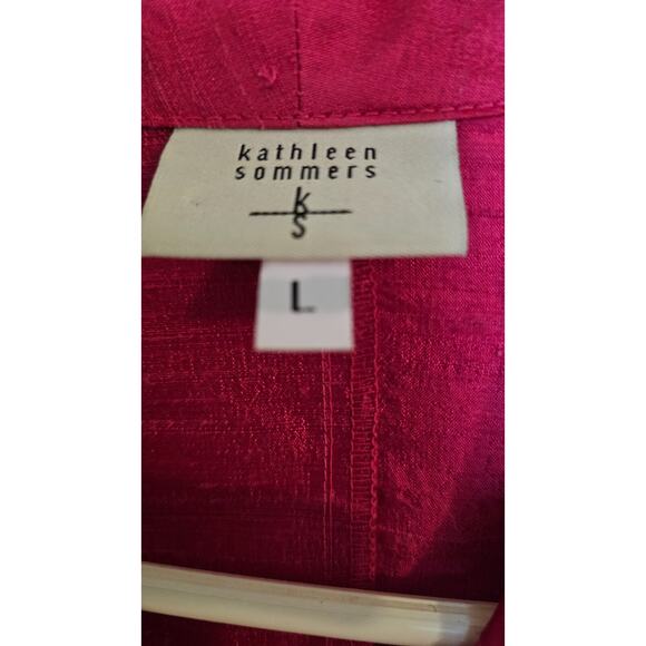 NWOT Sz L (Runs Large) Raw Silk Blazer Oversized and Unlined by Kathleen Somers - Picture 3 of 4